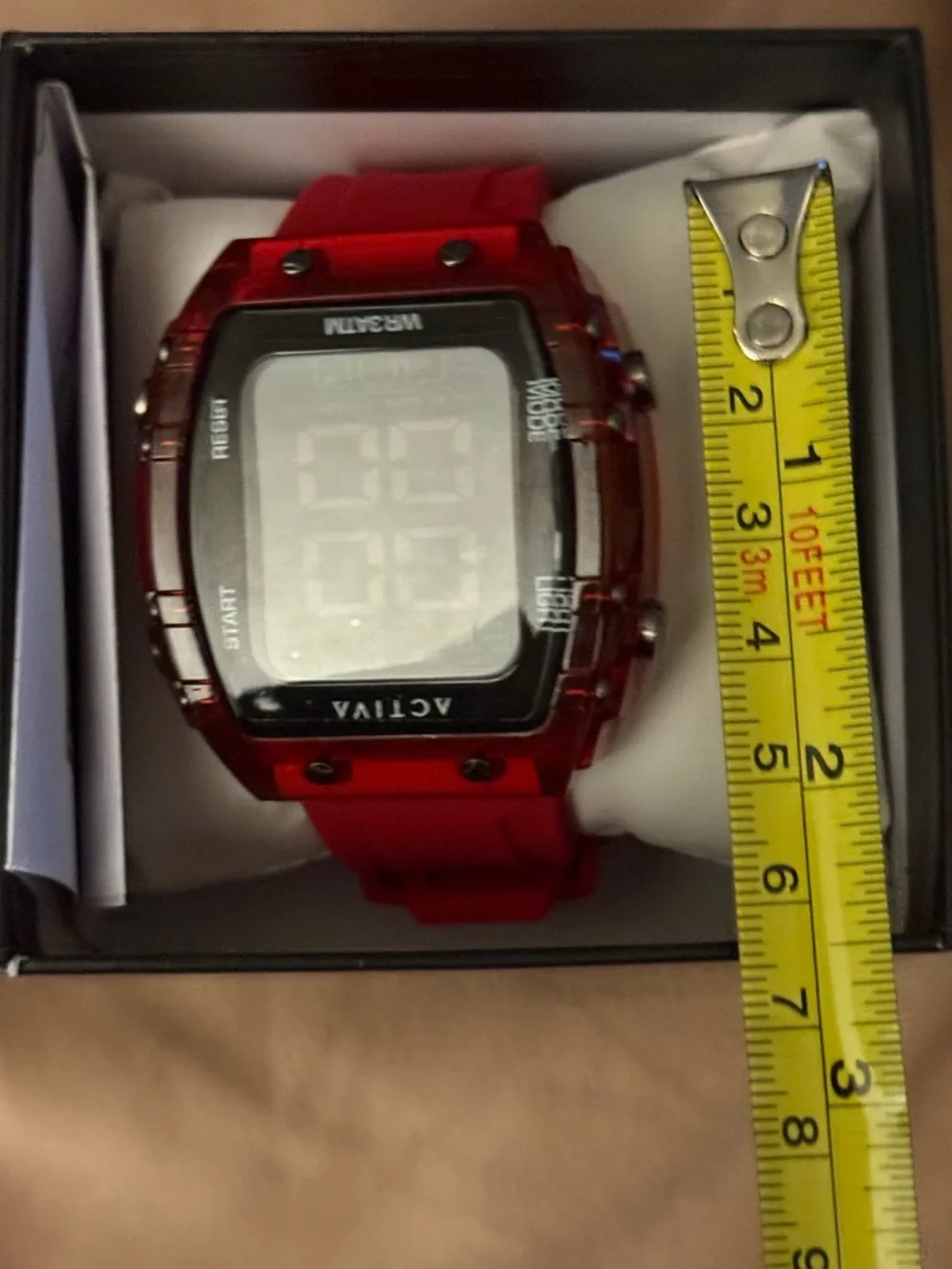 Ativa Red Transparent Case Digital Sport Watch